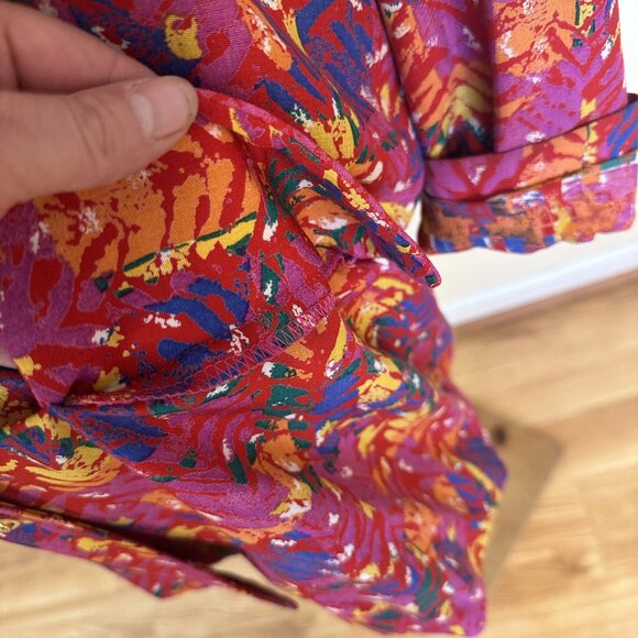 Vtg Carole Little Womens Blazer Jacket XL Colorful Abstract Geometric Red 90s - Picture 8 of 10